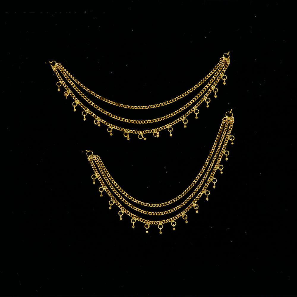 Mahavir Designer Triple Layer Pearl Kaan Chain