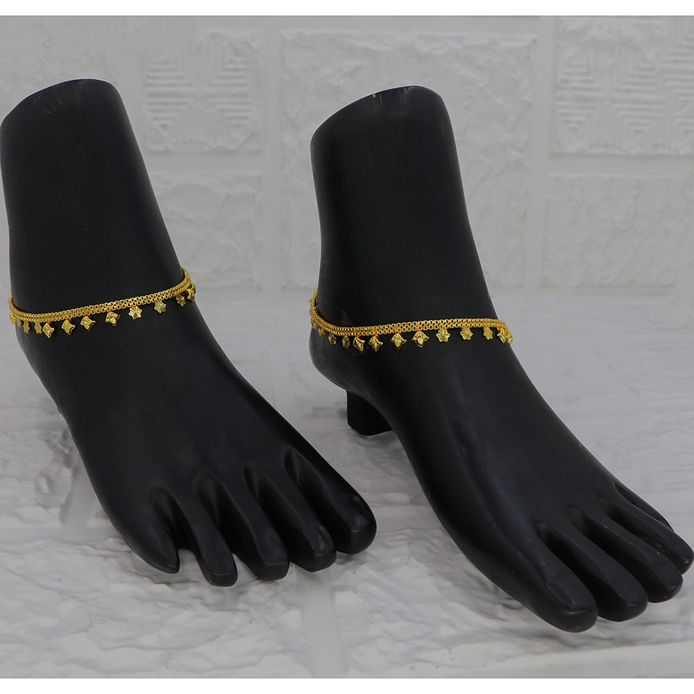 Mahavir Dye Gold Plated Traditional Payal \ Anklet (Pack of 12)