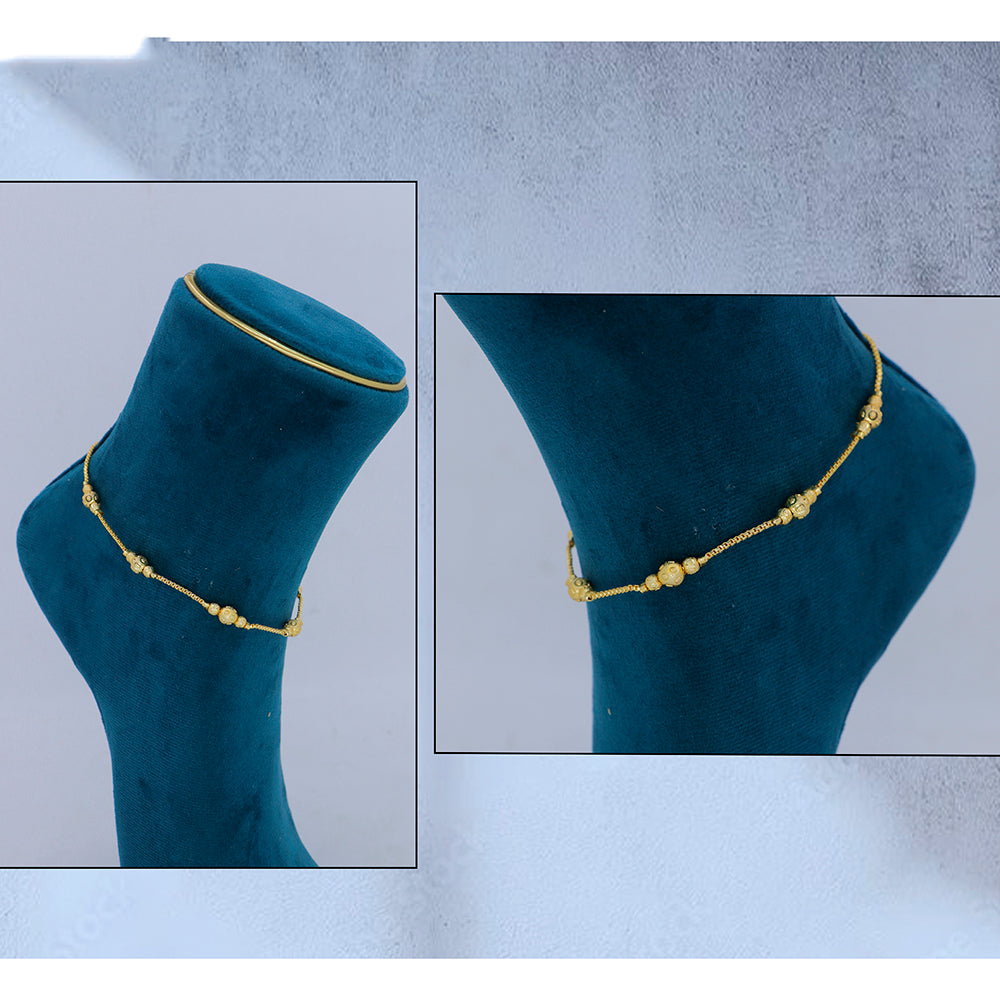 Mahavir Dye Gold Plated Traditional Payal \ Anklet (Pack of 12)