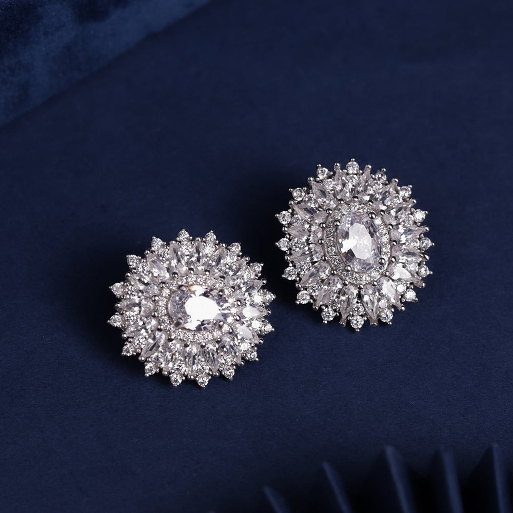 AllWell Jewellery Designer Luxe Flare 925 Sterling Silver Stud Earrings