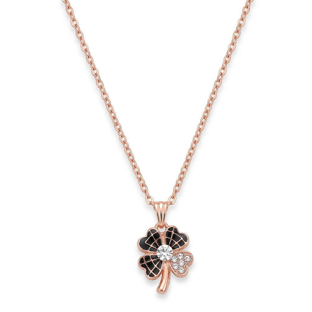 Urthn Rose Gold Plated Chain Pendant Earrings Rings And Bracelet Jewellery Combo Set (Pack of 6)