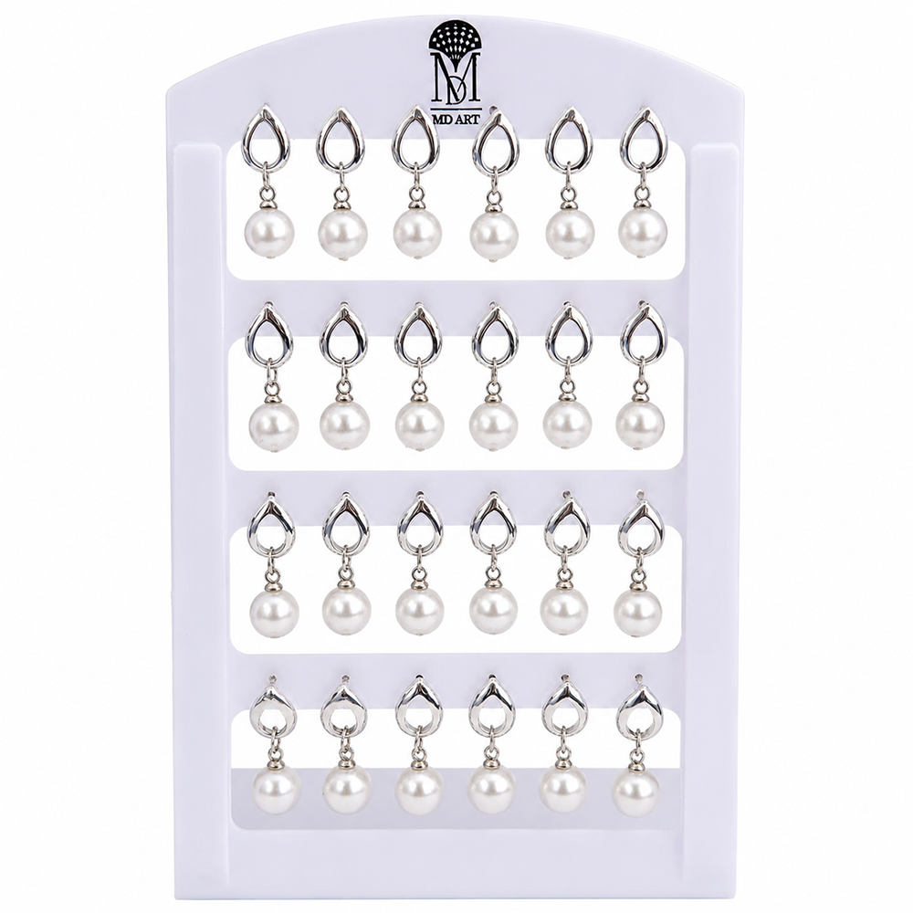 Urthn Silver Plated Pearl Studs Earrings Combo for Party Wear