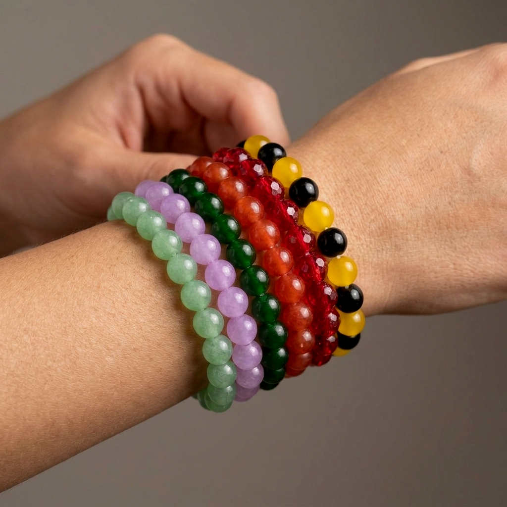 Urthn Multicolor Beaded Bracelet Combo for Women | Fashion Jewelry Set (Set of 6)