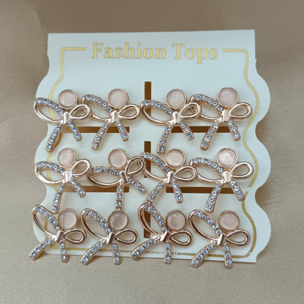 Urthn Monalisa Stone Stylish Set Of 6 Stud Earrings Combo