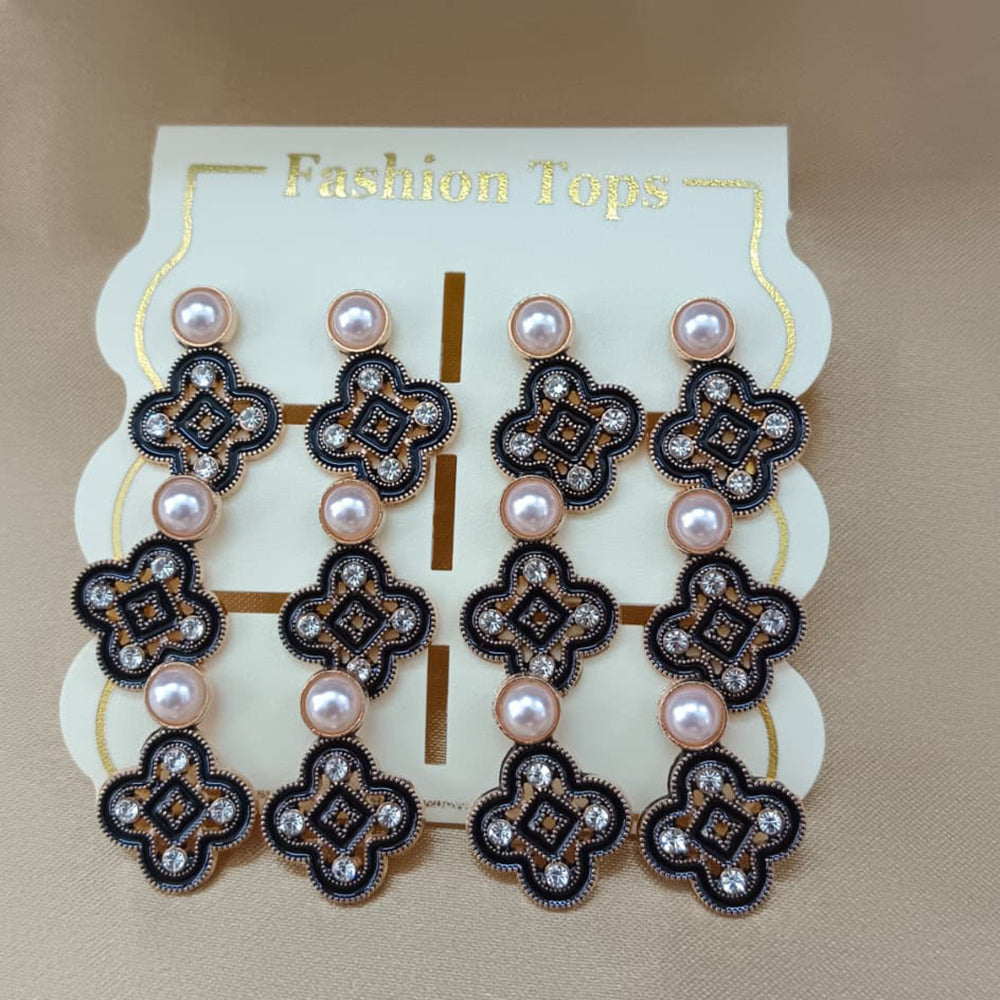 Urthn Monalisa Stone Stylish Set Of 6 Stud Earrings Combo