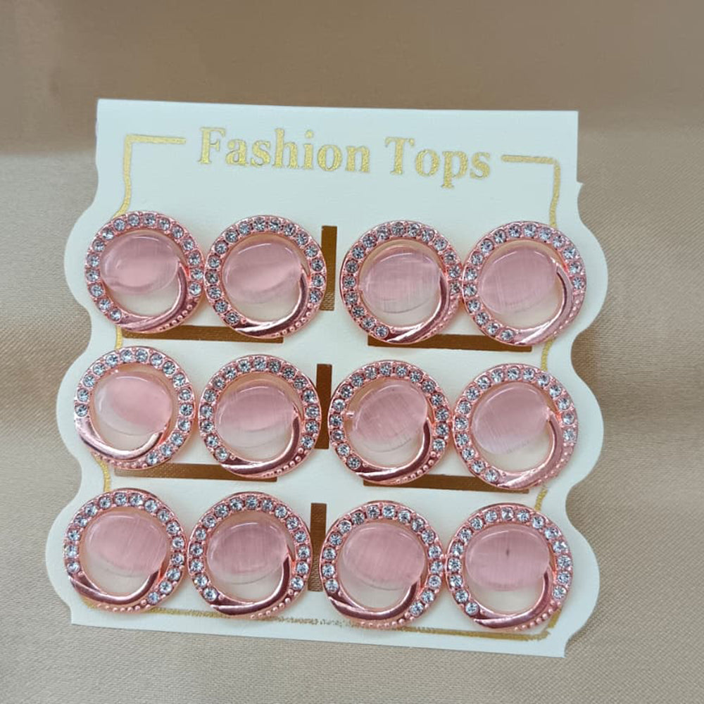 Urthn Monalisa Stone Stylish Set Of 6 Stud Earrings Combo