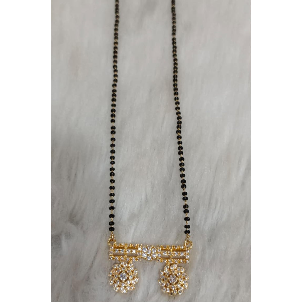 Tarangavi Austrian Stone And Black Beads Designer Mangalsutra