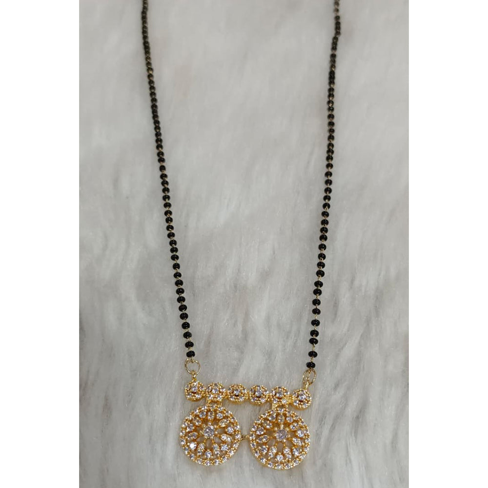 Tarangavi Austrian Stone And Black Beads Designer Mangalsutra-(Pack of 12)