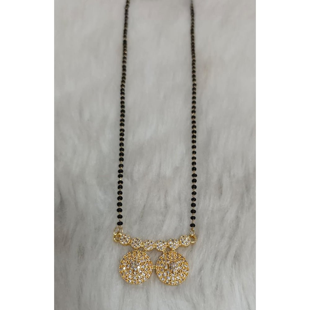 Tarangavi Austrian Stone And Black Beads Designer Mangalsutra-(Pack of 12)