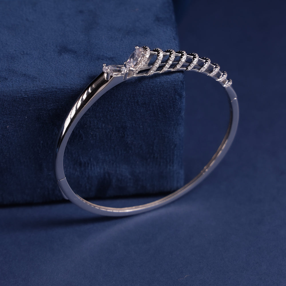 AllWell Jewellery Crystalline Curve 925 Sterling Silver Bracelet