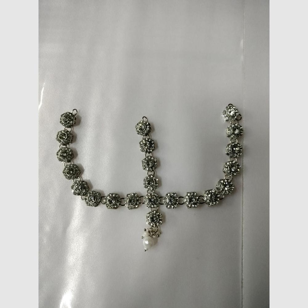 Kumavat Jewels Bridal Austrian Stone And Pearl Traditional Damini Headpiece