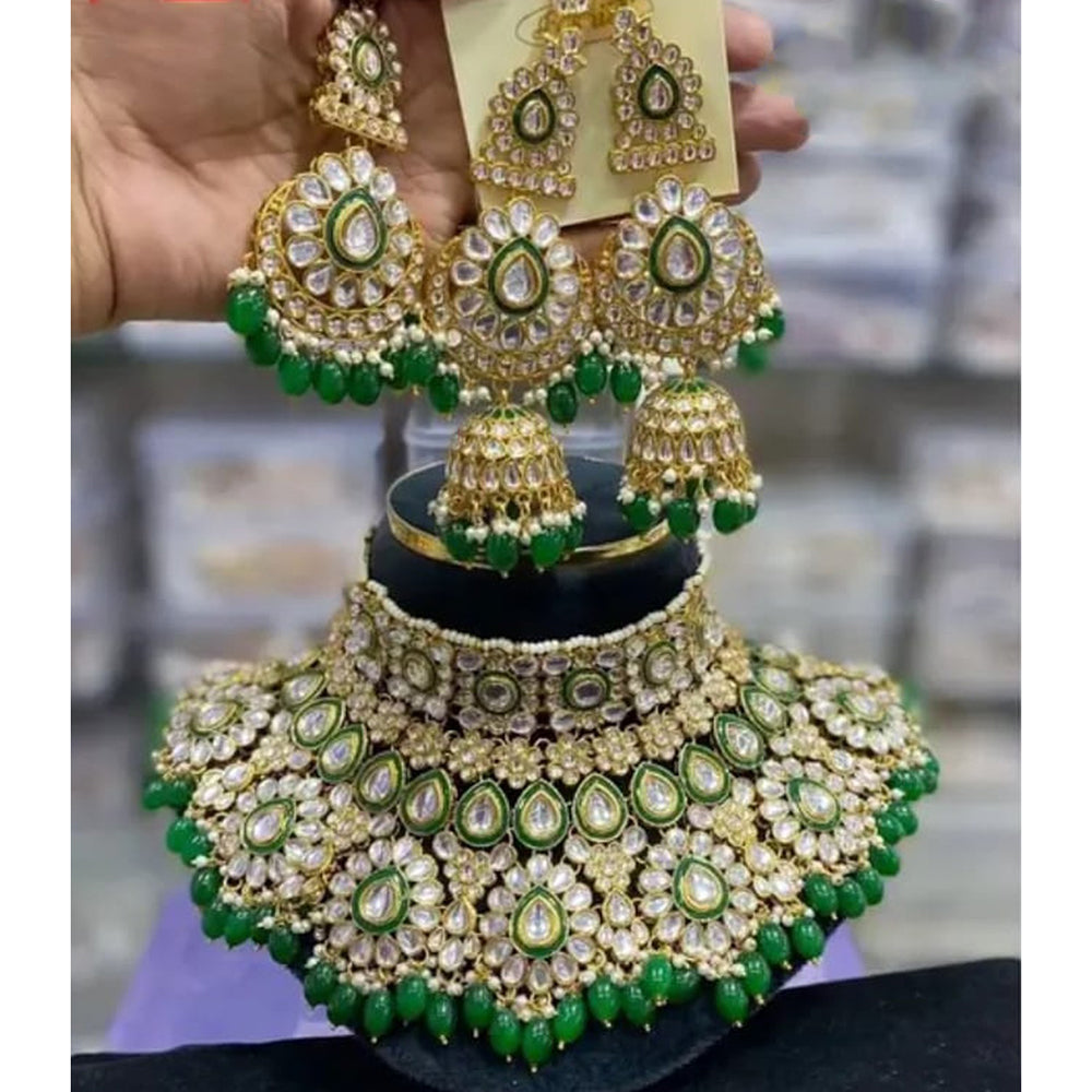 Neetu Art Premium Kundan Stone And Meenakari Choker Necklace Set