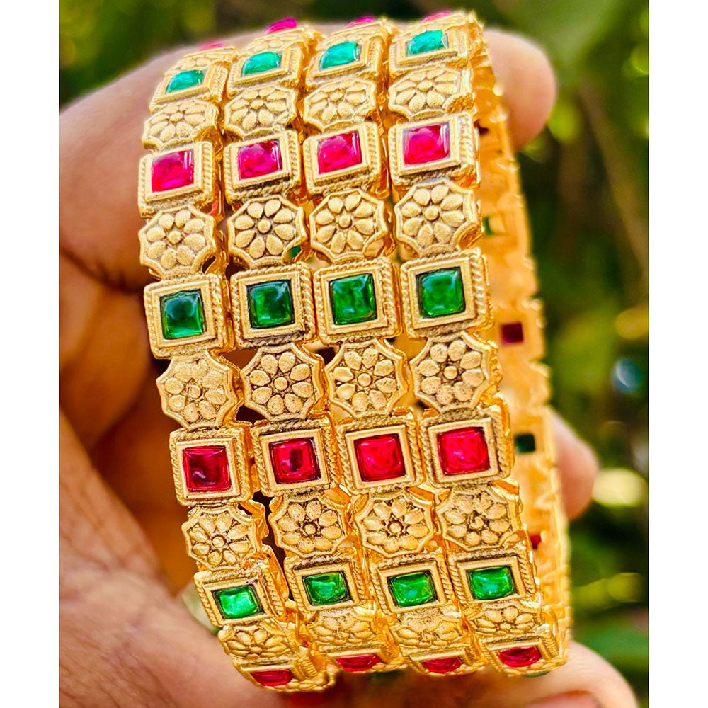 Neetu Art Traditional Pota Stone Designer Bangles Set