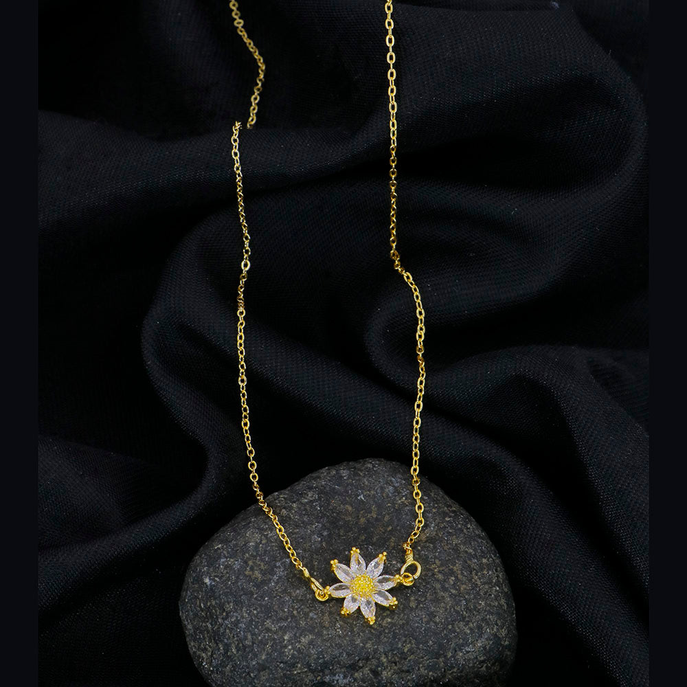 Mahavir Gold Plated Crystal Stone Pendant Set