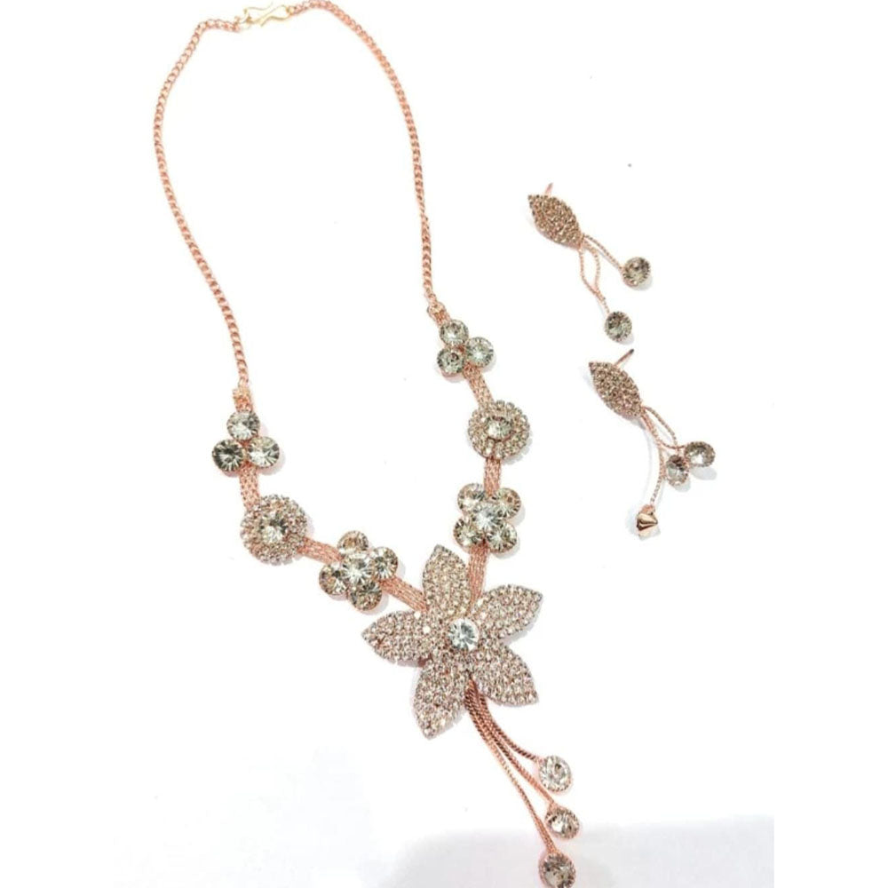 Manisha Jewellery Rose Gold Plated Austrian Stone Necklace Set