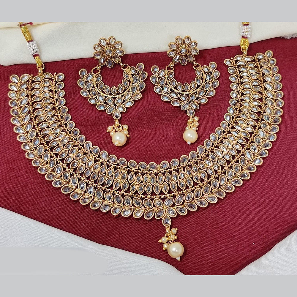 Manisha Jewellery Gold Plated Crystal Stone Necklace Set