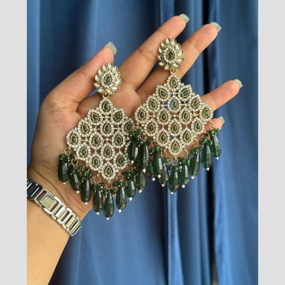 Manisha Jewellery Gold Plated Kundan Stone And Pearls Dangler Earrings