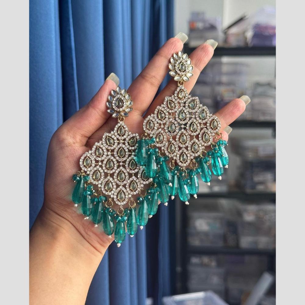 Manisha Jewellery Gold Plated Kundan Stone And Pearls Dangler Earrings