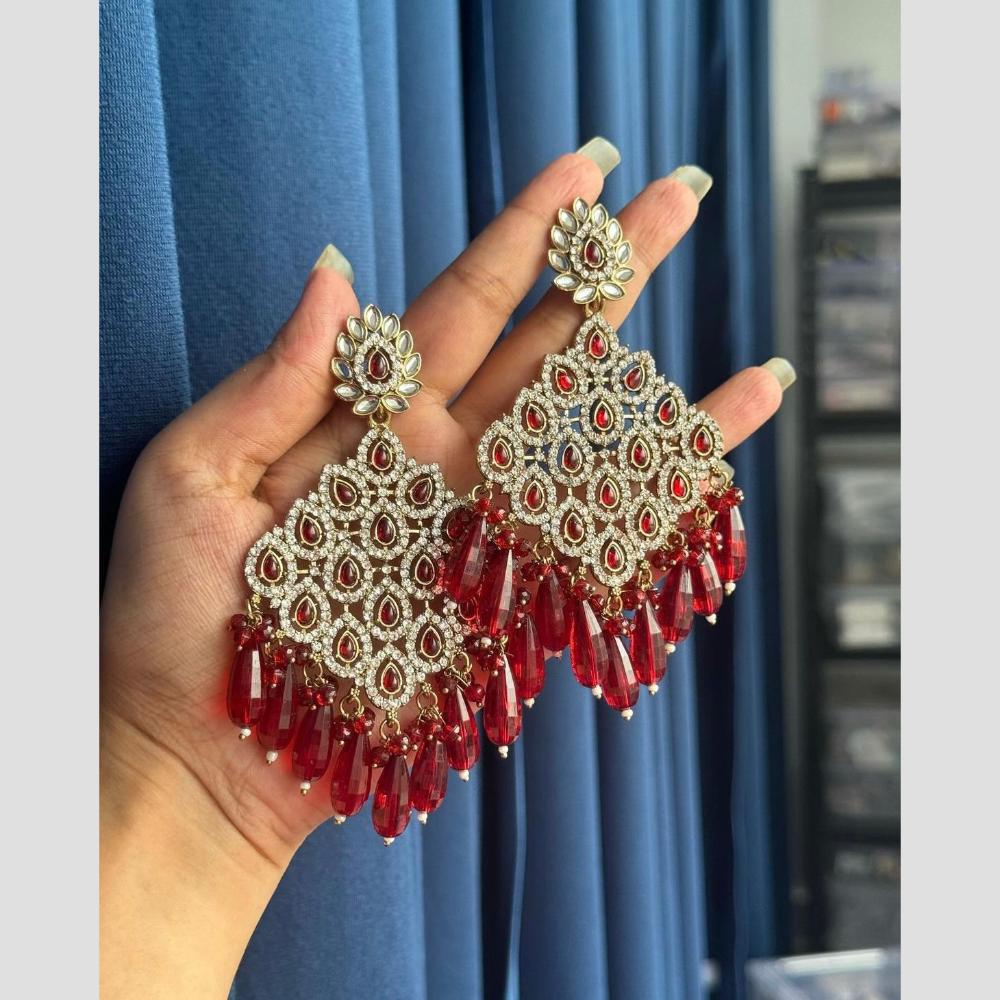 Manisha Jewellery Gold Plated Kundan Stone And Pearls Dangler Earrings