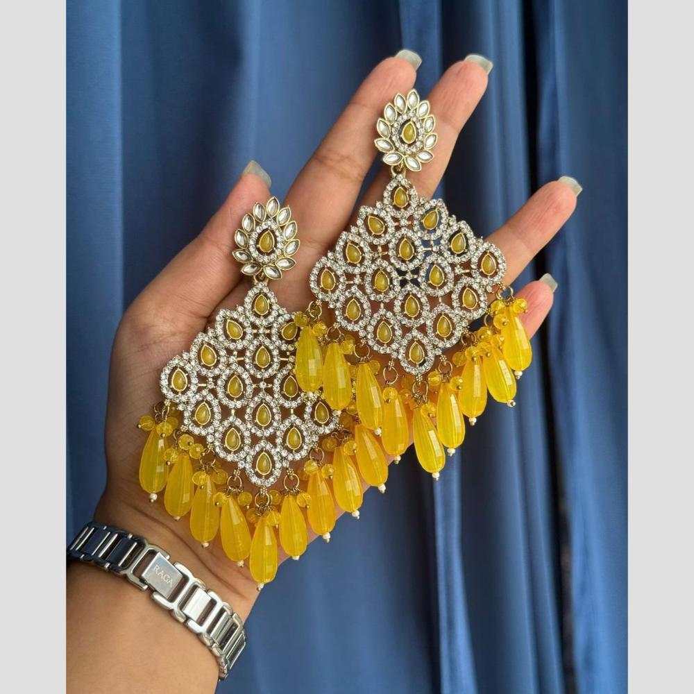 Manisha Jewellery Gold Plated Kundan Stone And Pearls Dangler Earrings