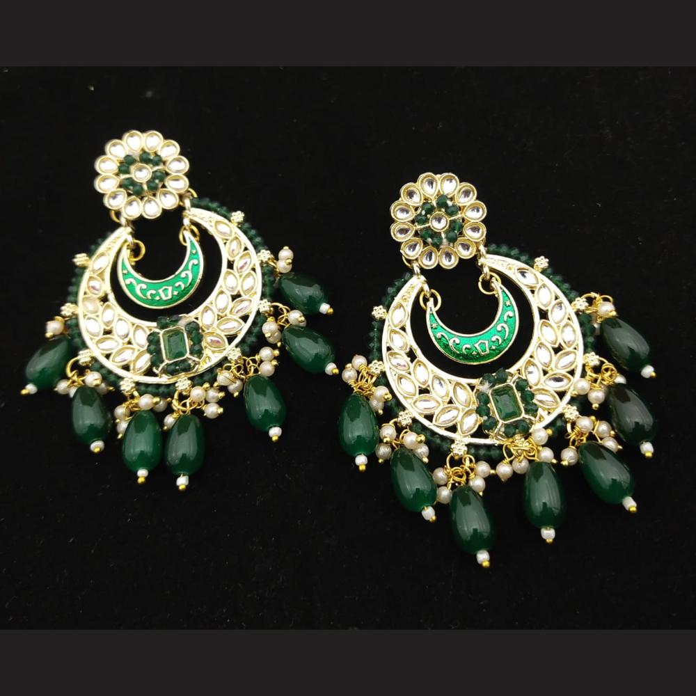 Manisha Jewellery Gold Plated Kundan Stone And Pearls Dangler Earrings