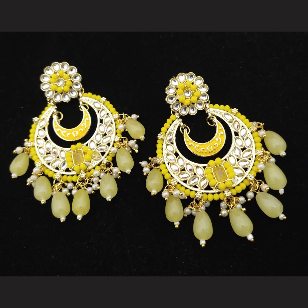Manisha Jewellery Gold Plated Kundan Stone And Pearls Dangler Earrings