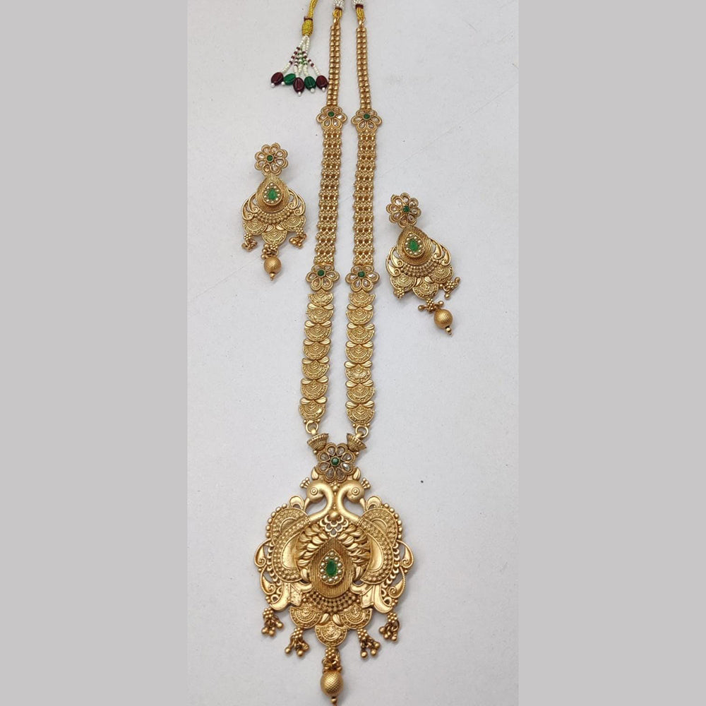 Manisha Jewellery Gold Plated Pota Stone Necklace Set