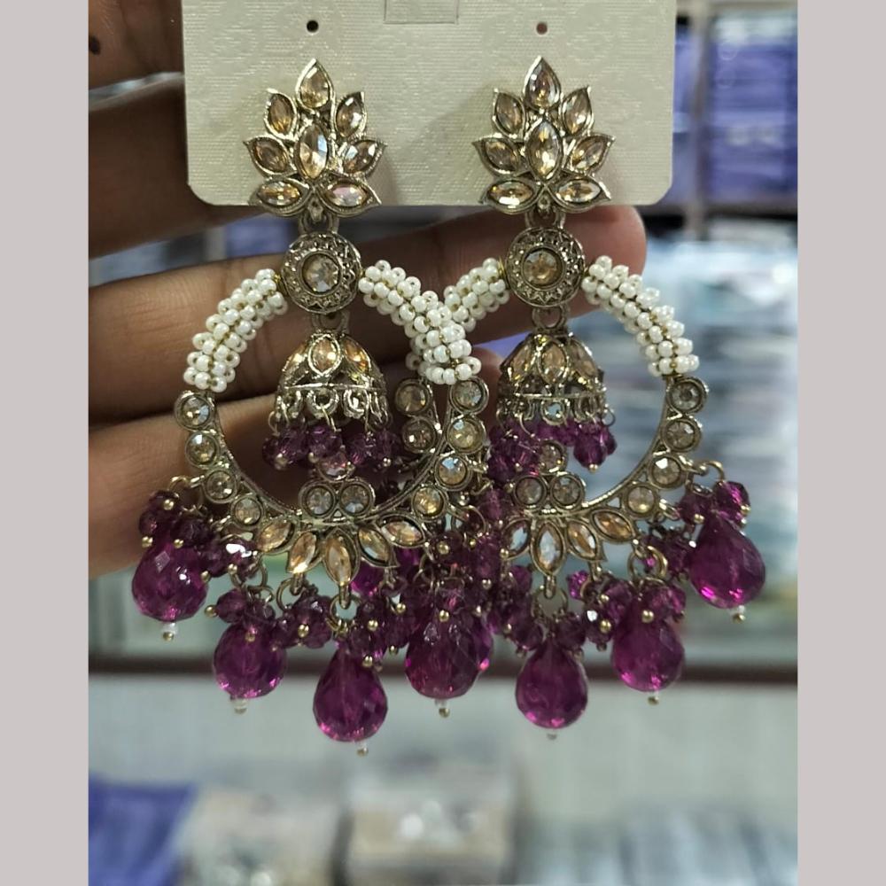 Manisha Jewellery Gold Plated Kundan Stone And Pearls Dangler Earrings