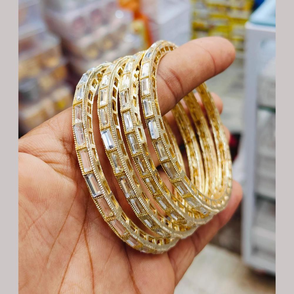 Manisha Jewellery Gold Plated Crystal Stone Bangles Set