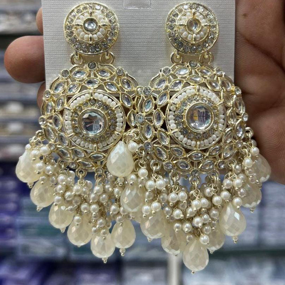 Manisha Jewellery Gold Plated Kundan Stone And Pearls Dangler Earrings