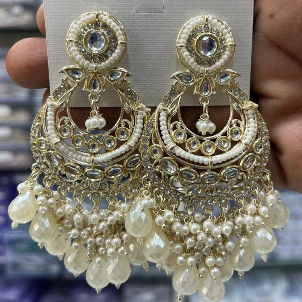 Manisha Jewellery Gold Plated Kundan Stone And Pearls Dangler Earrings