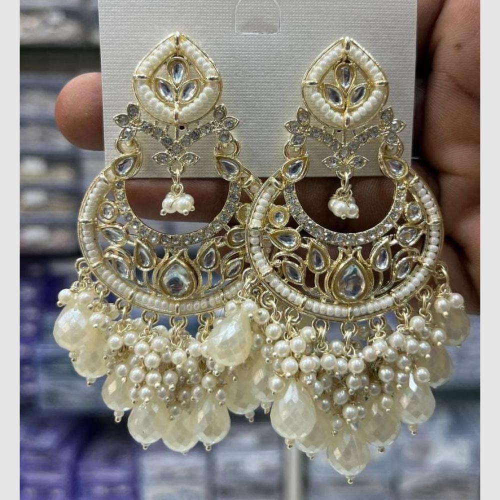 Manisha Jewellery Gold Plated Kundan Stone And Pearls Dangler Earrings