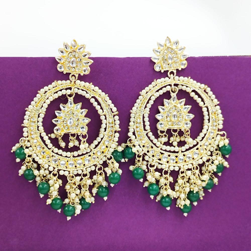 Manisha Jewellery Gold Plated Kundan Stone And Pearls Dangler Earrings