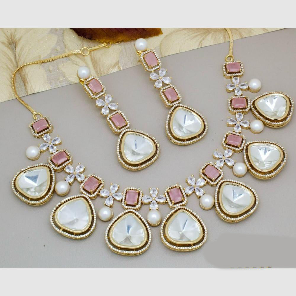 Manisha Jewellery Gold Plated Crystal  Stone  Necklace Set