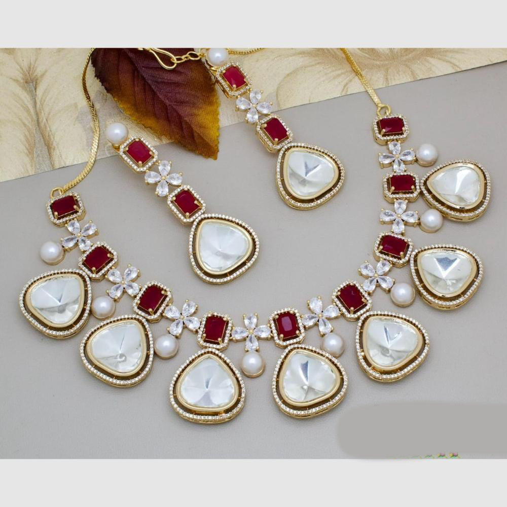 Manisha Jewellery Gold Plated Crystal  Stone  Necklace Set