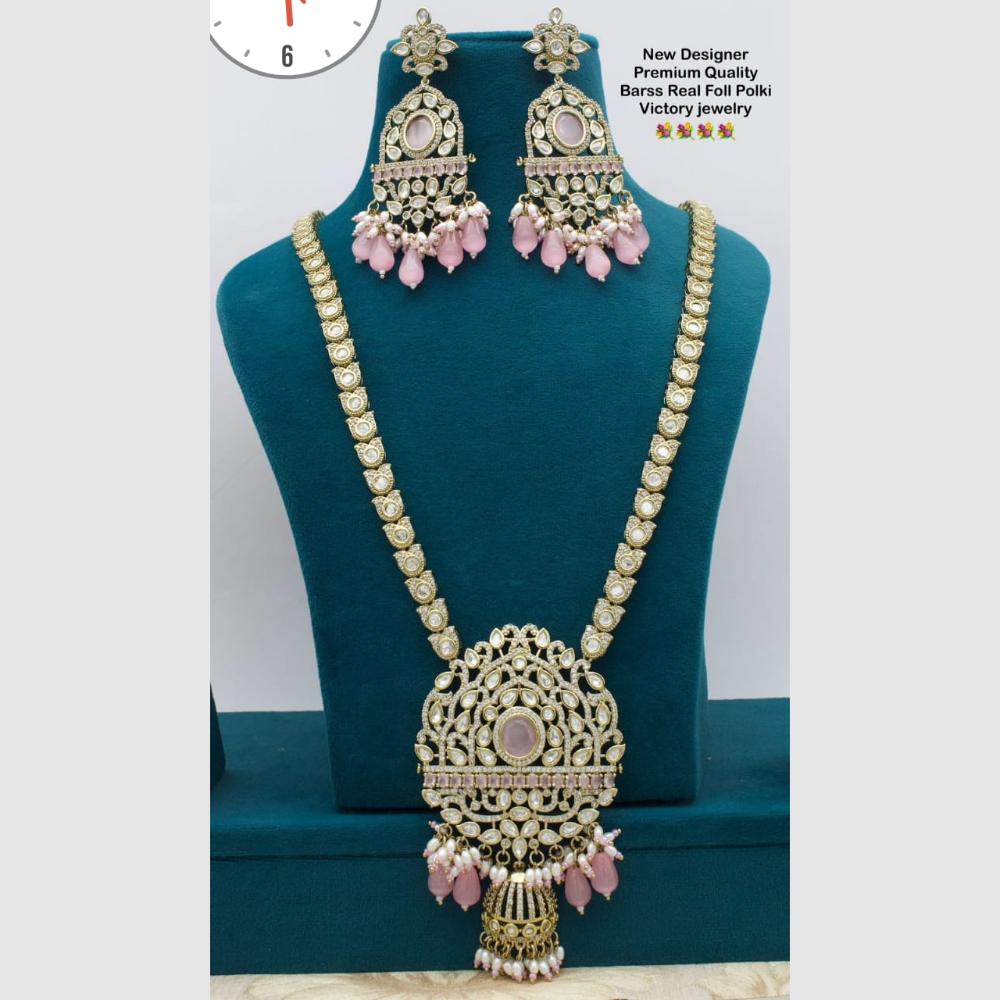 Manisha Jewellery Gold Plated Kundan  Stone And Pearls  Necklace Set