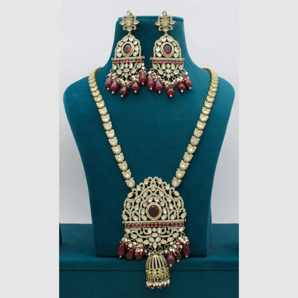 Manisha Jewellery Gold Plated Kundan  Stone And Pearls  Necklace Set