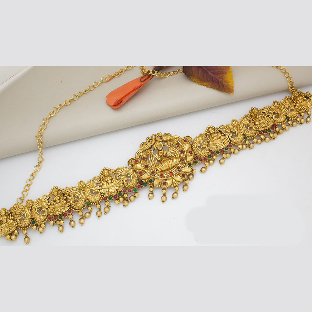 Manisha Jewellery Gold Plated Pota Stone Temple Kamarbandh