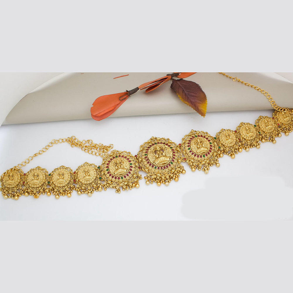 Manisha Jewellery Gold Plated Pota Stone Temple Kamarbandh