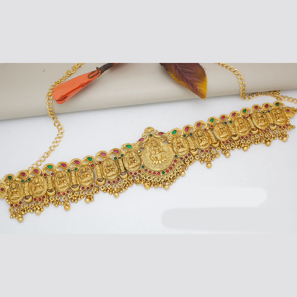 Manisha Jewellery Gold Plated Pota Stone Temple Kamarbandh
