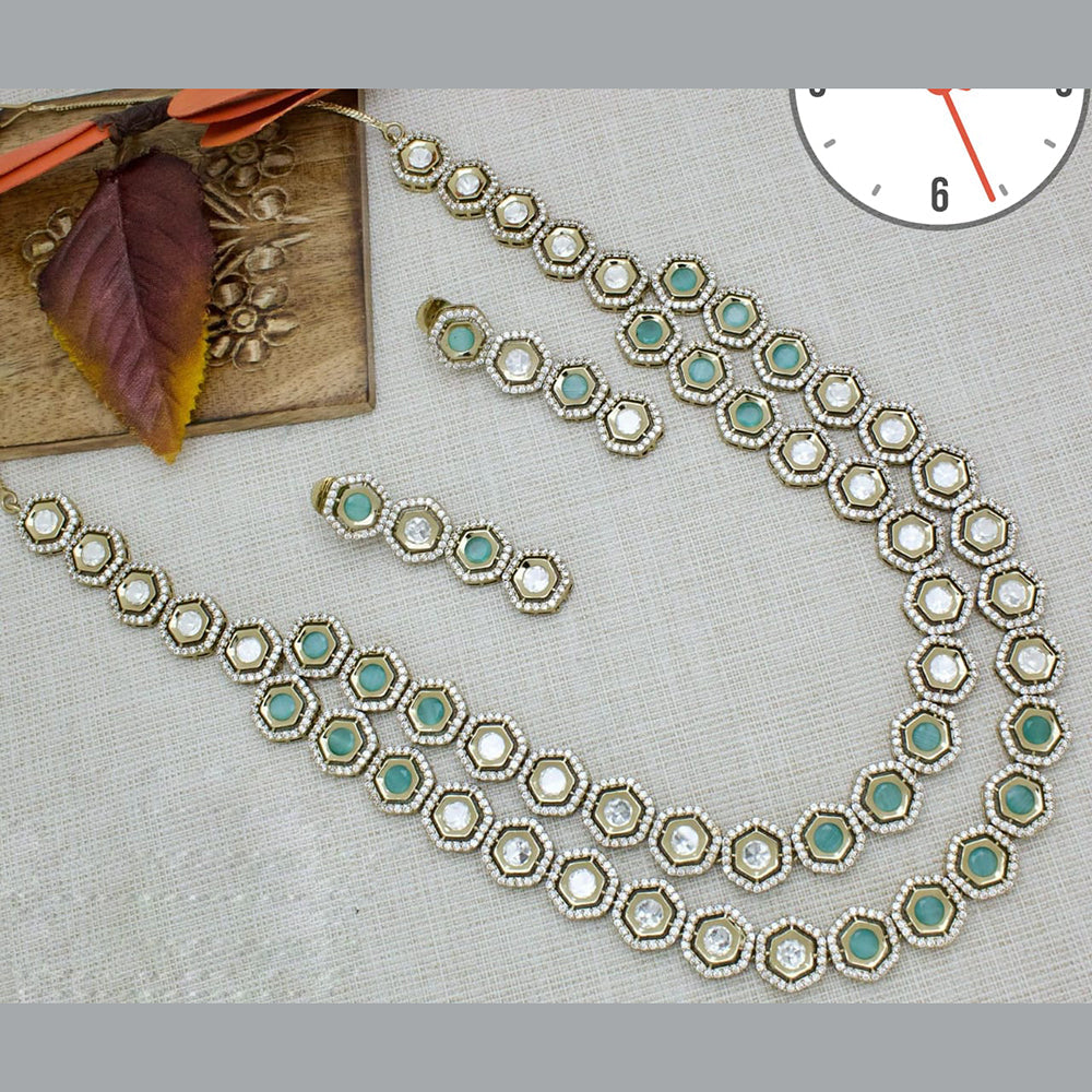 Manisha Jewellery Gold Plated Austrian Stone Double Layer Necklace Set