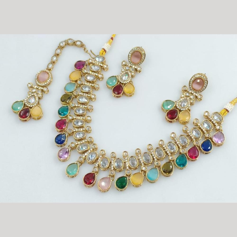 Manisha Jewellery Gold Plated Crystal Stone Necklace Set