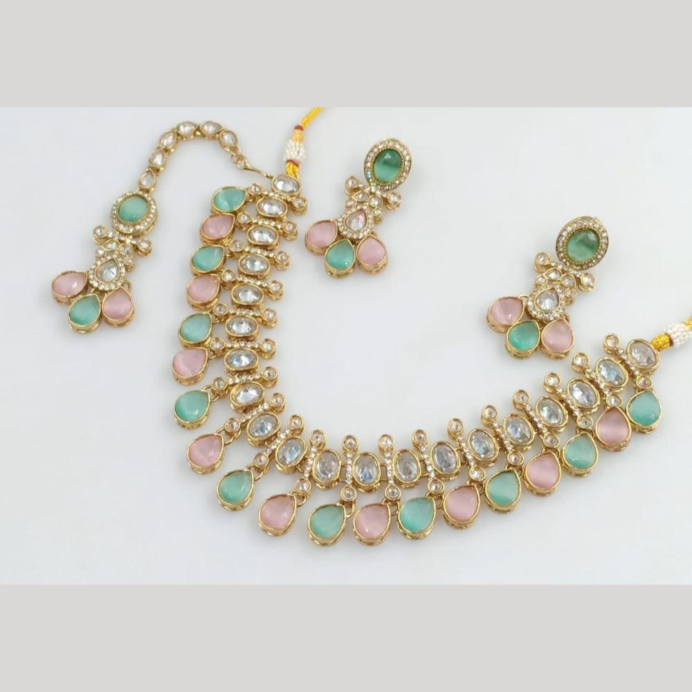 Manisha Jewellery Gold Plated Crystal Stone Necklace Set