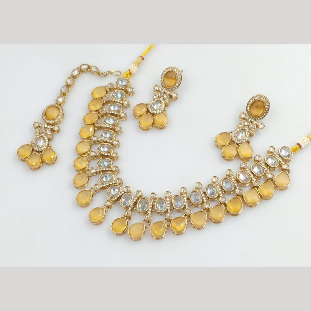 Manisha Jewellery Gold Plated Crystal Stone Necklace Set