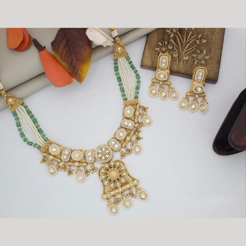Manisha Jewellery Gold Plated Kundan Stone Necklace Set