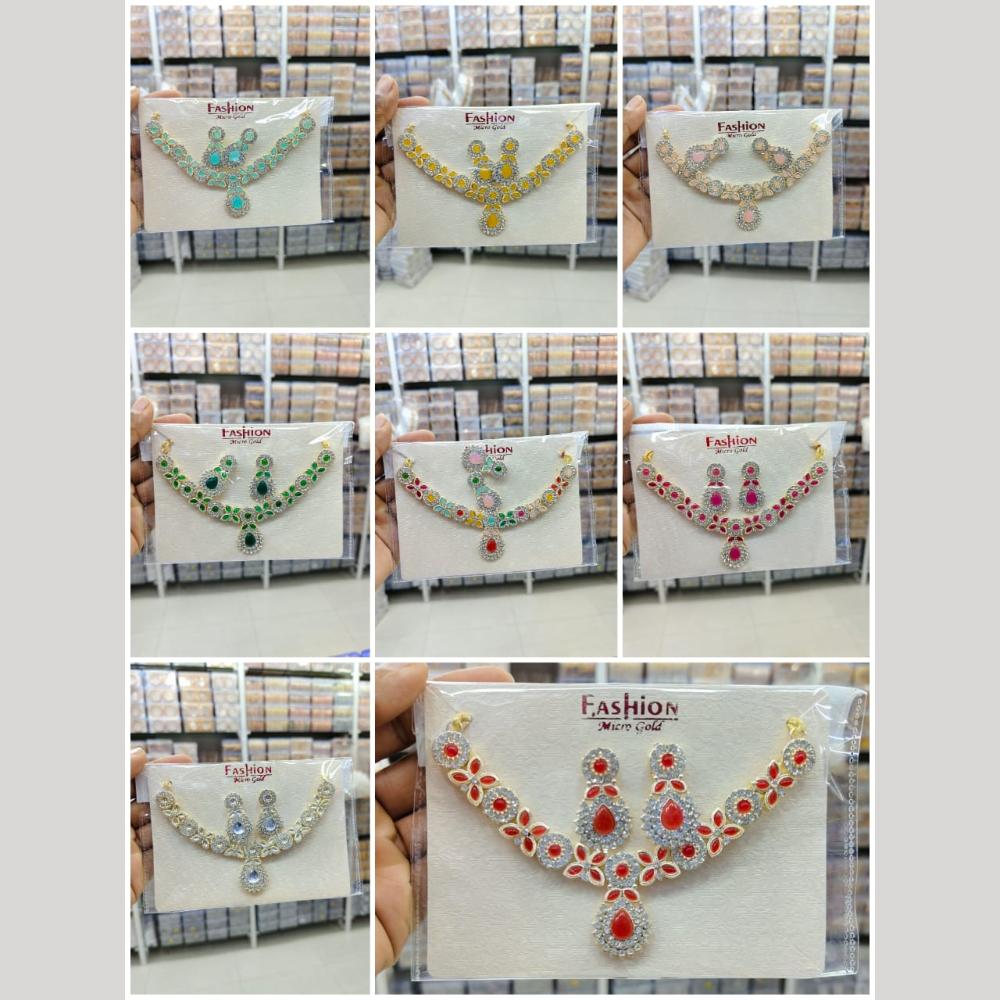 Manisha Jewellery Gold Plated Austrian & Kundan Stone Necklace Set