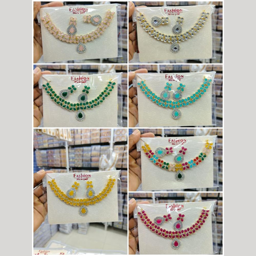 Manisha Jewellery Gold Plated Kundan Stone Necklace Set