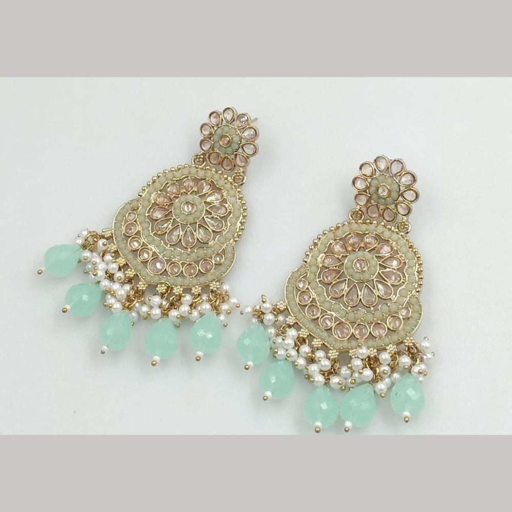 Manisha Jewellery Gold Plated Crystal Stone And Pearls Dangler Earrings