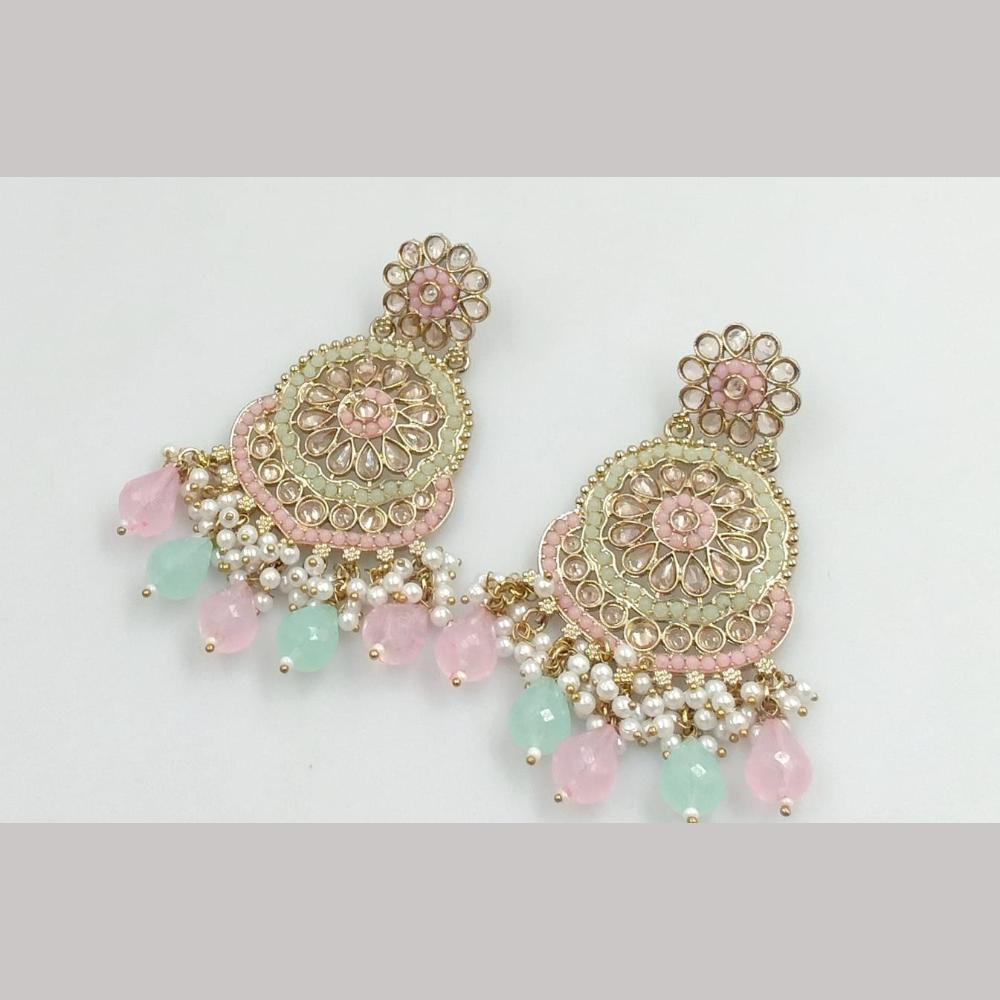 Manisha Jewellery Gold Plated Crystal Stone And Pearls Dangler Earrings