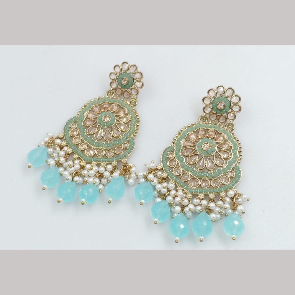 Manisha Jewellery Gold Plated Crystal Stone And Pearls Dangler Earrings